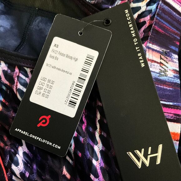 Peloton Sports Bra Printed Melody High Neck Crop Top Breathable XS - Picture 7 of 9